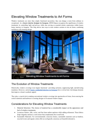 Elevating Window Treatments to Art Forms