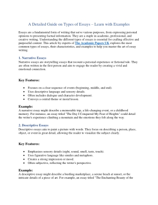 A Detailed Guide on Types of Essays – Learn with Examples
