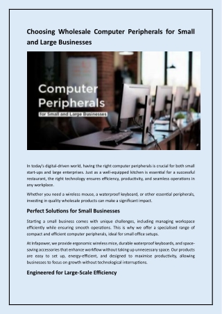 Choosing Wholesale Computer Peripherals for Small and Large Businesses