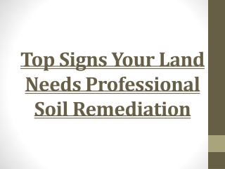 Top Signs Your Land Needs Professional Soil Remediation