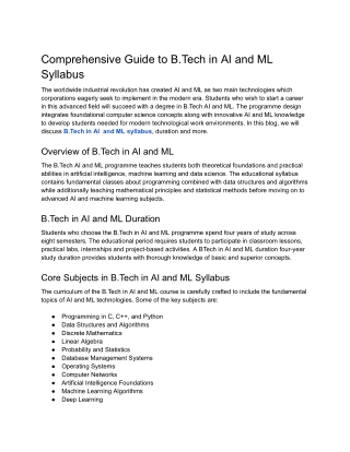 Discover B Tech in AI and ML Syllabus at M S Ramaiah University Today!