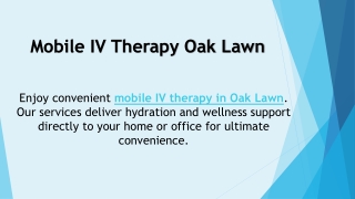 Mobile IV Therapy Oak Lawn
