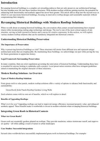 Revamping Historical Buildings with Modern Rooftop Solutions