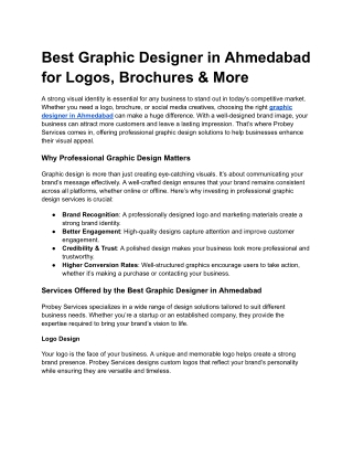 Best Graphic Designer in Ahmedabad for Logos, Brochures & More
