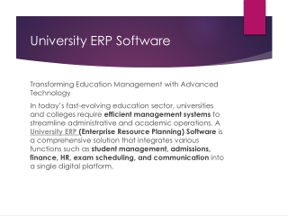University ERP Software – Transforming Education Management
