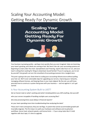 Scaling Your Accounting Model: Getting Ready For Dynamic Growth