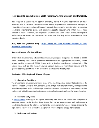 How Long Do Busch Blowers Last_ Factors Affecting Lifespan and Durability