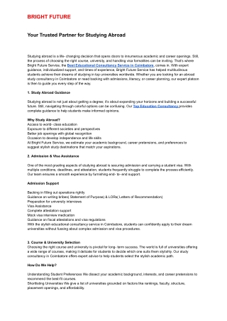 Your Trusted Partner for Studying Abroad