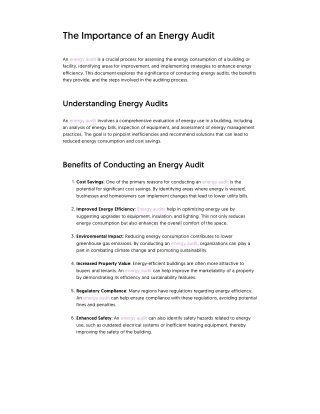 The Importance of an Energy Audit