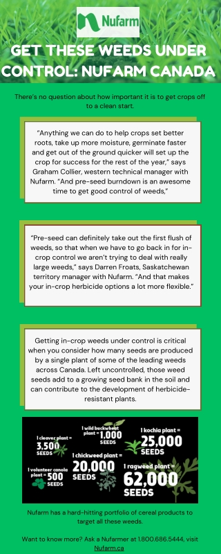 Get these Weeds Under Control | Nufarm Canada