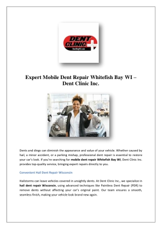 Best Hail Damage Repair Near Me | Dent Clinic Inc
