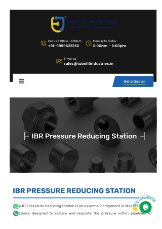 IBR-Approved Steam Pressure Reducing Station – Reliable & Safe