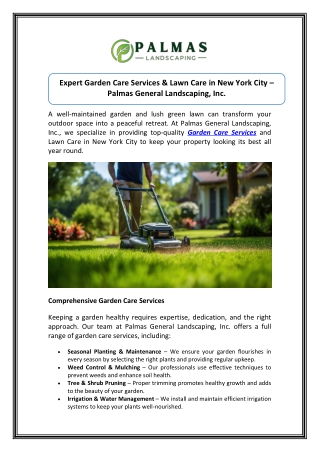 Keep Your Garden Beautiful with Top Garden Care Services