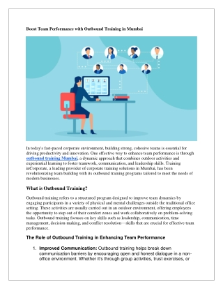Boost Team Performance with Outbound Training in Mumbai