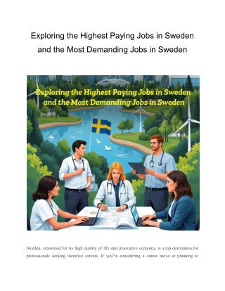 Exploring the Highest Paying Jobs in Sweden and the Most Demanding Jobs in Sweden