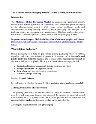 Medicine Blister Packaging Market