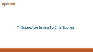 IT Infrastructure Services For Small Business