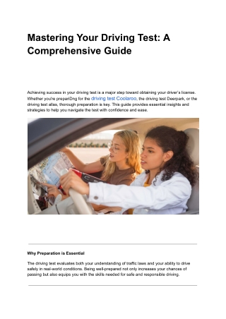 Mastering Your Driving Test_ A Comprehensive Guide