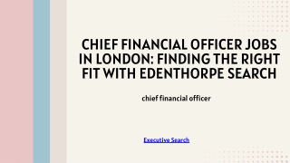Chief Financial Officer | Edenthorpe Search