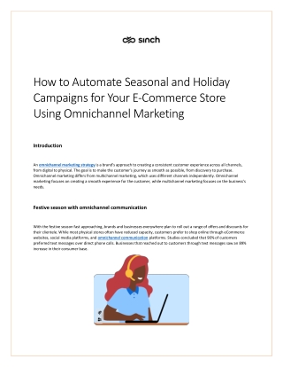 How to Automate Seasonal and Holiday Campaigns for Your E-Commerce Store Using Omnichannel Marketing