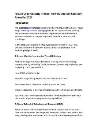 Top Cybersecurity Trends for 2024: Stay Ahead of Emerging Threats