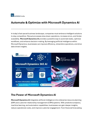 Automate & Optimize with Microsoft Dynamics AI