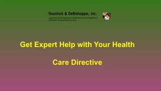Get Expert Help with Your Health Care Directive