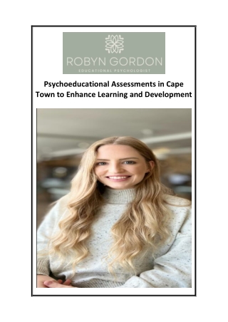 Psychoeducational Assessments in Cape Town to Enhance Learning and Development