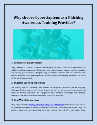 Why choose Cyber Sapiens as a Phishing Awareness Training Provider?