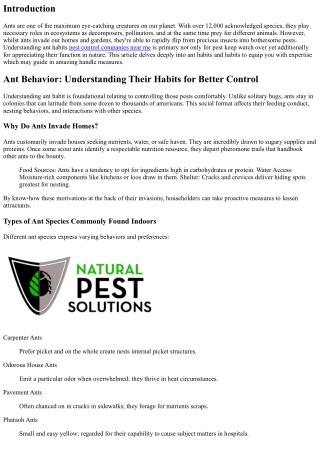“Ant Behavior: Understanding Their Habits for Better Control”