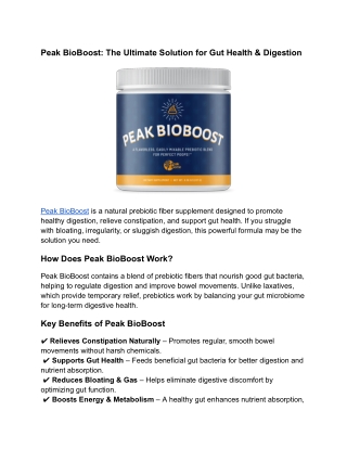 Peak BioBoost_ The Ultimate Solution for Gut Health & Digestion