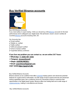 Buy Verified Binance accounts