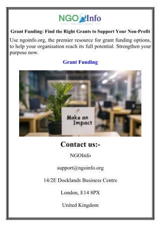 Grant Funding Find the Right Grants to Support Your Non-Profit