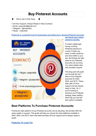 Buy Pinterest Accounts