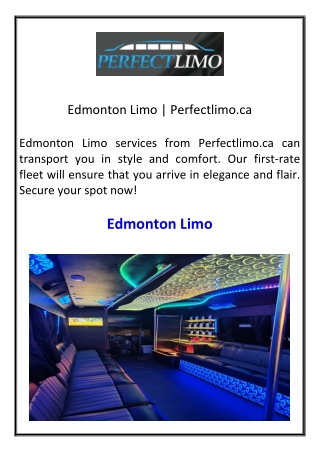 Edmonton Limo  Perfectlimo.ca