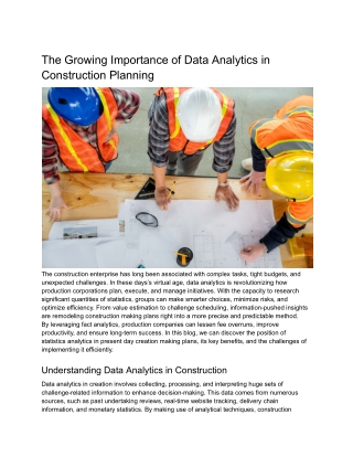 _The Growing Importance of Data Analytics in Construction Planning