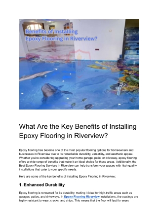 What Are the Key Benefits of Installing Epoxy Flooring in Riverview_