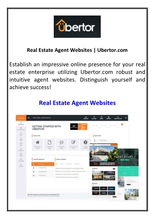 Real Estate Agent Websites Ubertor.com