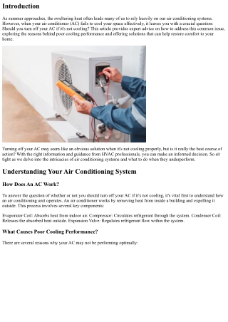 Should You Turn Off Your AC If It's Not Cooling? Expert Advice