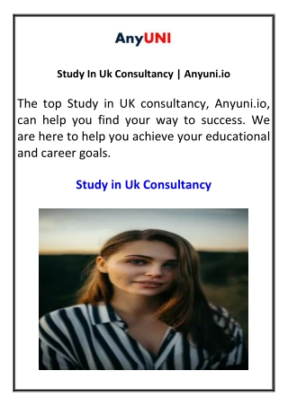 Study In Uk Consultancy  Anyuni.io