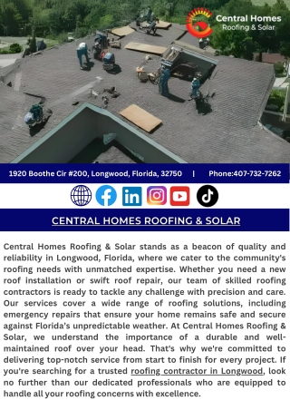 Central Homes Roofing & Solar