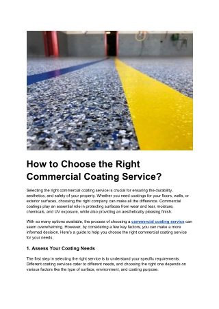 How to Choose the Right Commercial Coating Service_