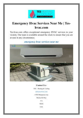 Emergency Hvac Services Near Me  Tes-hvac.com