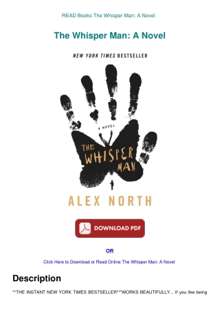 READ Books The Whisper Man A Novel