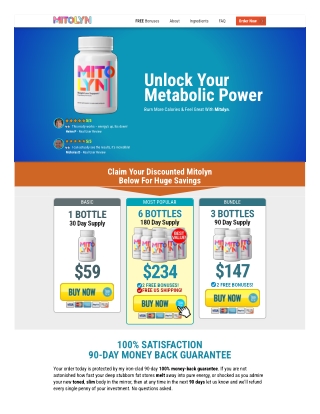 Unlock Your Metabolic Power Burn More Calories & Feel Great With Mitolyn.