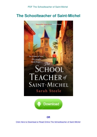PDF The Schoolteacher of Saint-Michel