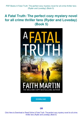 PDF Books A Fatal Truth The perfect cozy mystery novel for all crime thriller fans (Ryder and Loveda