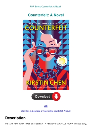 PDF Books Counterfeit A Novel
