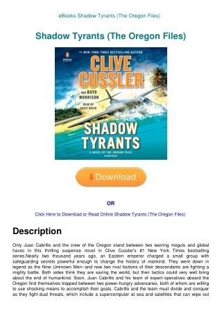 eBooks Shadow Tyrants (The Oregon Files)