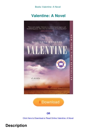 Books Valentine A Novel